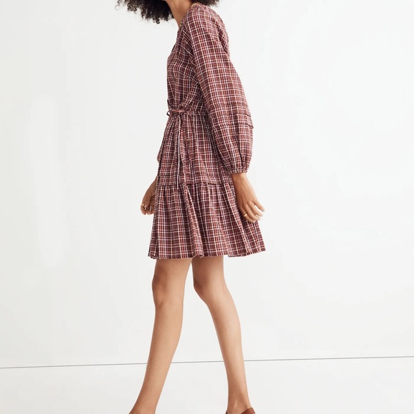 MADEWELL Seersucker Wrap Mini Dress Size XL - Picture 2 of 15